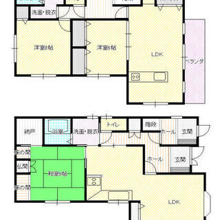 二世帯住宅！  リフォーム済み１LDK＋２LDK　玄関別 - 宇部市
