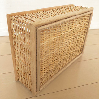 【受渡し決定】無印良品 重なるブリ材 長方形バスケット 中の画像