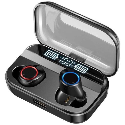 【全国対応・新品未使用】【2019令和最新版 LED電量表示 Bluetooth5.0 イヤホン 】Bluetooth イヤホン ワイヤレス イヤホン IPX7完全防水 電池残量インジケーター付き イヤホン Hi-Fi 高音質 AAC対応 最新bluetooth 5.0+EDR搭載 完全ワイヤレスイヤホン 左右分離型 自動ペアリング 音量調節可能 240時間連続駆動 技適認証済/Siri対応/ iPhone \u0026 Android対応 ブラック