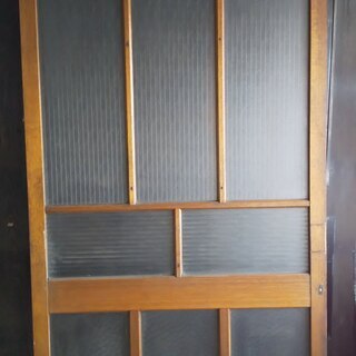 大正～昭和レトロ＊木製ガラス引き戸＊二枚組