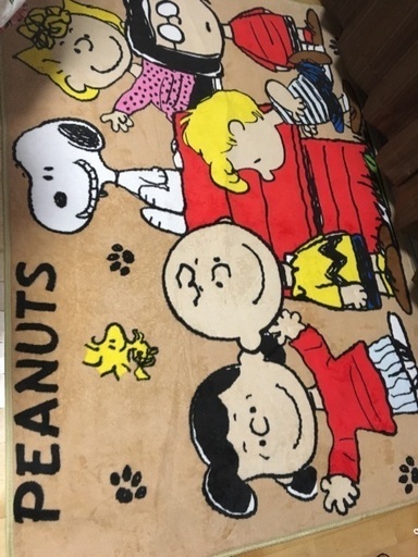 受渡者決定 大きめ洗えるカーペット SNOOPY 肌触りよし