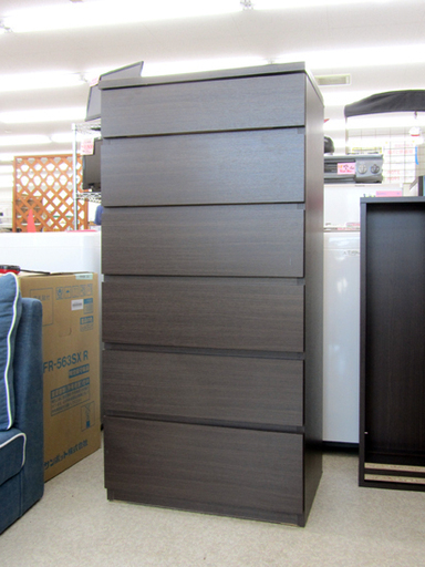 ニトリ ６段チェスト 整理箪笥 幅60cmスリムコンパクト 仕切り付 ハイチェスト 札幌市北区