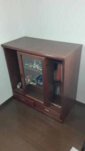 *再値下げ　木製本棚(前面コレクション棚)