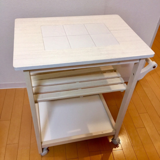 美品★キッチンワゴン ホワイト