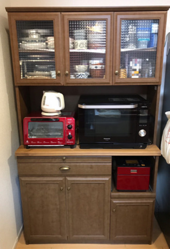 値下しました❗️ナチュラルかわいい♡食器棚＊ブラウン