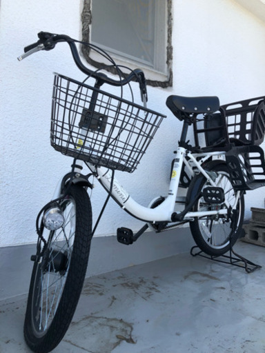 チャイルドシート付き子供乗せ自転車(20インチ、ミニベロ)