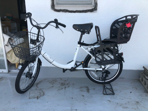 チャイルドシート付き子供乗せ自転車(20インチ、ミニベロ)