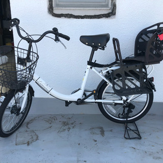 チャイルドシート付き子供乗せ自転車(20インチ、ミニベロ)の画像