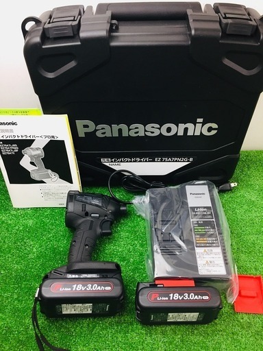 パナソニック インパクトドライバー 充電式 ブラック EZ75A7PN2G-B【リライズ野田愛宕店】【店頭取引限定】【未使用品】1点限り早い者勝ち！