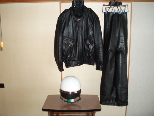 旧車　昭和　CB　Z1　コミネ　FUJI300ヘルメット(XL)　革上下(南海L　エアロレザーボトム31インチ)　革ベルト