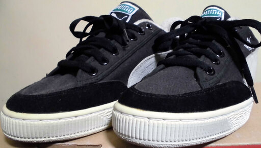 新品未使用 レア◆プーマ スーパーコート キャンバス オリジナル/PUMA SUPER COURT /7.5/ブラック×ホワイト◆絶版 デッドストック