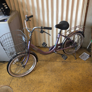 DCMブランド ほぼ新品 自転車 ママチャリ 20インチ パープル色
