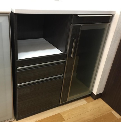 三幸ジャパン　1枚扉ミドルレンジボード　ダークブラウン×ホワイト