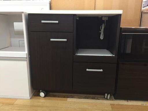 ニトリ　レンジボード　キャスター付き　ブラウン