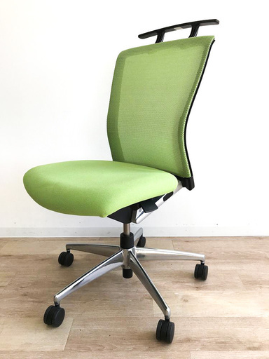 エトスチェア 中古 コクヨ フォスター オフィスチェア イエローグリーン クッション 背 メッシュ ハンガー付 CR-GA1600N 中古オフィス家具