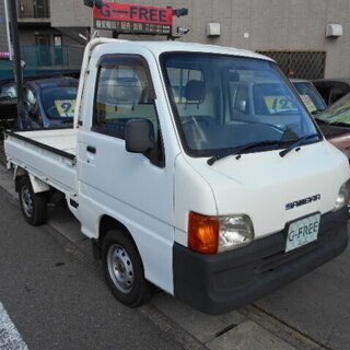 平成１１年式　スバル　サンバートラック　ＴＣ　三方開　４ＷＤ　エアバック　エアコン付き　タイミングベルト交換済み！の画像