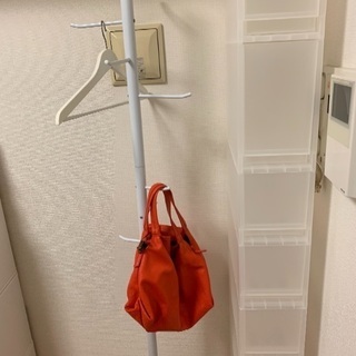 カバン、小物用ポールハンガー(ホワイト)