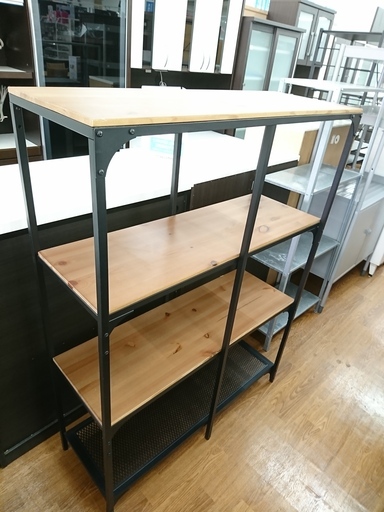 インダストリアル　アイアンウッド4段シェルフ　【トレファク　川越店】