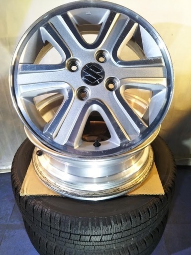 冬用14インチ エブリー純正 スズキ純 エブリイワゴン ワゴンR スペーシア キャリー【富山】エブリー 155/65R14 スタッドレス　中古/4本