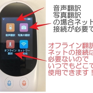 オフライン翻訳 音声翻訳 画像翻訳 トリプル翻訳機 0.3秒瞬間 52カ国語+74方言 126言語サポート 日本語説明書付の画像