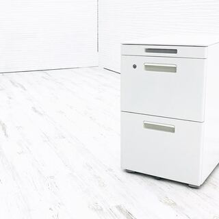 キャビネット 中古 3段ワゴン 脇机 コクヨ 収納家具 ホワイト...