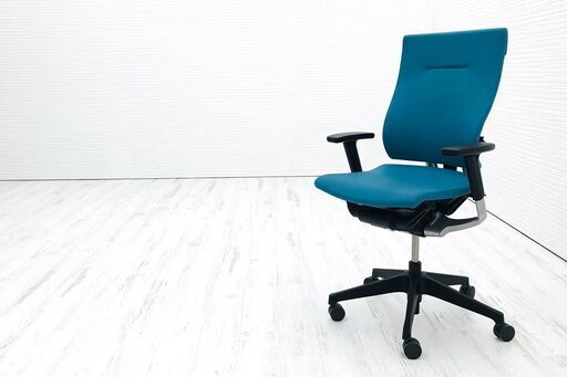 スピーナチェア 中古 イトーキ クッション オフィスチェア スピーナ 可動肘 中古オフィス家具 KE-717GP-T1A3 ストロングブルー