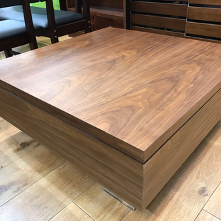 ダークブラウン木製スクエアテーブル美品 ダークブラウン スクエアテーブル