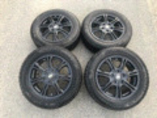 社外ホイール付き 4本セット 205/60Ｒ16 YOKOHAMA iceGUARD iG50plus 2016年製 深溝 16X6.5J ET53 5X114.3 美品 黒 管理番号8902