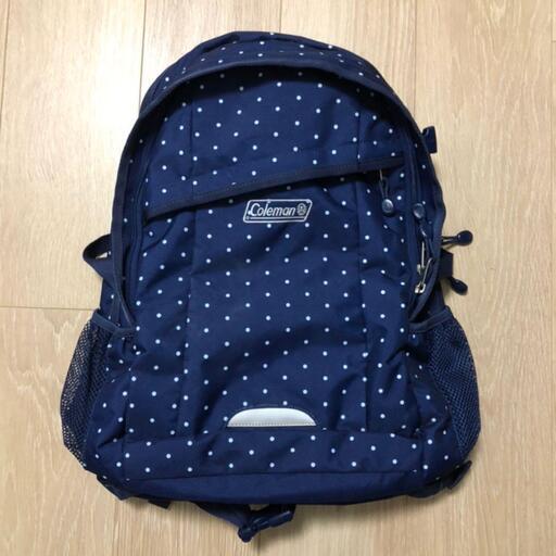【急募 8/25まで】25Lリュック Coleman (コールマン) ネイビードット柄