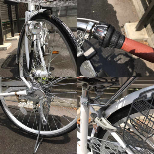 美品 防犯登録あり 前子乗せ 後カゴ付き オートライト 自転車26インチ