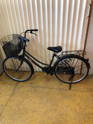 ママチャリ 自転車 24インチ 黒色 後輪新品 仕上がりました
