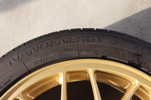 スバル純正STI/BBS鍛造205/50R17ほぼ新品　タイヤホイールセット4本◆鍛造17X7JJ◆スバルSTI純正BBS/RG345