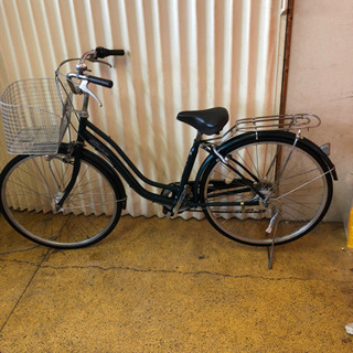 ママチャリ 自転車 6変速 26インチ 緑色 仕上がりました ママチャリ 自転車 6変速 26インチ 緑色 仕上がりました