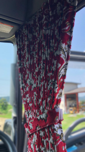 金華山 小雪 赤 レッド 遮光 仮眠カーテン ハンドルカバー セット