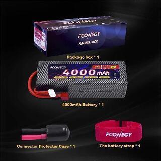 FCONEGY 4S 14.8V 4000mAh 40C RCバッテリー/Lipoバッテリーパック/リポ バッテリー、RCカー（車）/ RCボート/RCトラック用 専用電池 ディーンプラグ付き
の画像