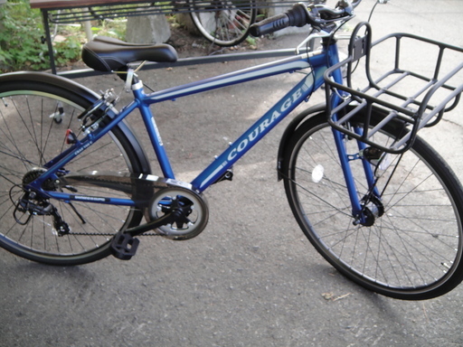 美品　COURAGE 700C 自転車 CRAF700C BL シマノ7段ギア LEDライト クロスバイク クラージュ
