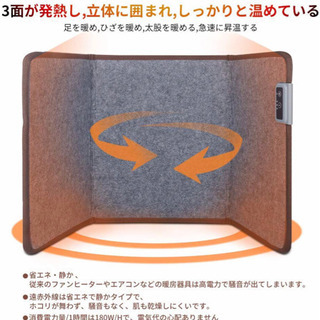 遠赤外線 省エネ 暖房器具 折り畳み式パネルヒーター 冷え対策 足元ヒーターの画像