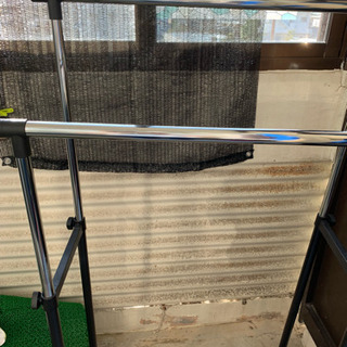 二段パイプハンガー カバー付き洋服掛け