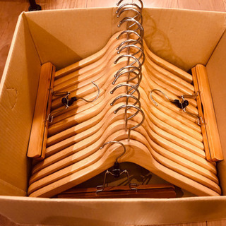 木製ハンガー14本セット(ズボンハンガー3本付き)