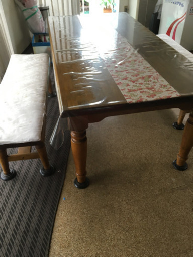 取引完了❣️大型高級家具☆12000円❣️ダイニングテーブルとベンチチェストの3点セット格安