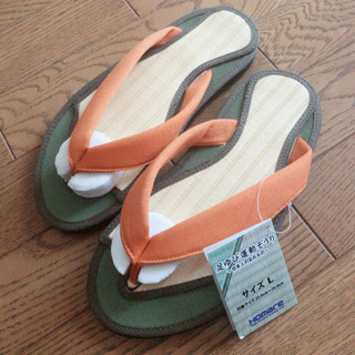 新品未使用 足指運ぞうり サイズ【Ｌ】25〜26cm オレンジ×...