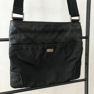 中古 GUCCI  ナイロン+シマ ショルダーバッグ 