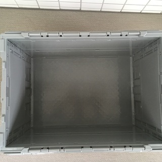 TRUSCO(トラスコ) 薄型折りたたみコンテナ 50Lロックフタ付 グレーと透明 TR-C50B-GY 中古の画像