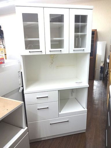 札幌 引き取り ニトリ セパレート食器棚 白 キッチンボード キッチン収納