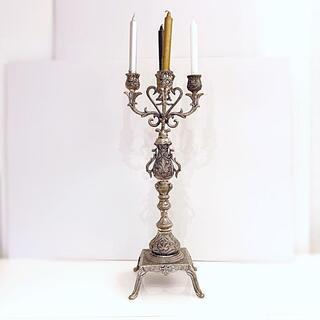 【HALO】アンティーク燭台 銀製の画像