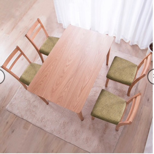 ！！ほぼ未使用！！ モダンダイニングテーブル＋イス セット 120×75cm(オーク)