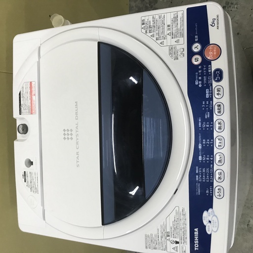 N129 【稼働美品】 東芝 洗濯機 6kg 12年製 AW-60GK