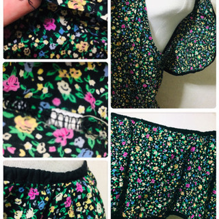 処分しました 2way 小花柄ワンピース  チュニック オフショルダーの画像