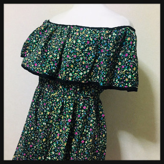 処分しました 2way 小花柄ワンピース  チュニック オフショルダー