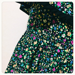 処分しました 2way 小花柄ワンピース  チュニック オフショルダーの画像